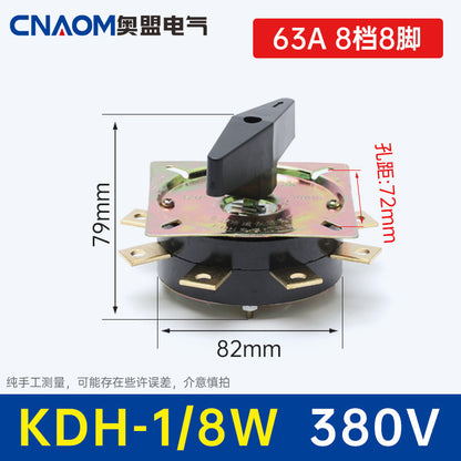 KDH25-2-8 Welding Machine Diverter Switch 40A Welding Machine Switch Changeover Switch KDH2-8 25A Copper Part