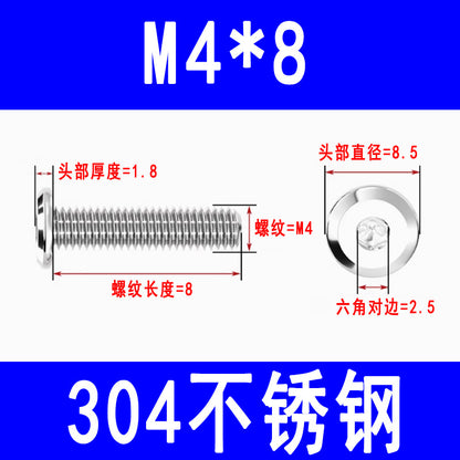 201/304 Stainless Steel Beveled Hex Socket Head Screws, Flat Head Hex Socket Furniture Screws M3 M4 M5 M6 M8