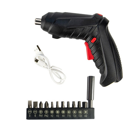 Mini electric screwdriver, cross-border deformable screwdriver, rechargeable lithium battery, multi-functional household electric drill set