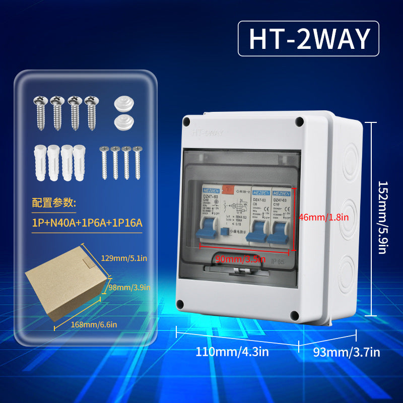 Outdoor waterproof distribution box, IP65 rated, surface-mounted plastic, household use, with circuit breaker, popular cross-border e-commerce product.