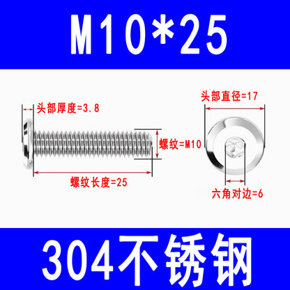 201/304 Stainless Steel Beveled Hex Socket Head Screws, Flat Head Hex Socket Furniture Screws M3 M4 M5 M6 M8