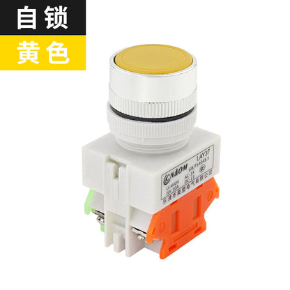 Self-reset switch LAY37-11BN(Y090), flat-head push button, without lock, §¶22MM, one on, one off.