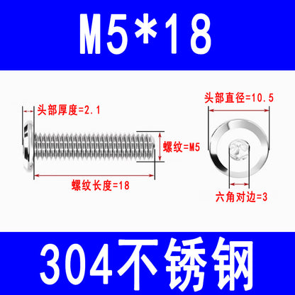 201/304 Stainless Steel Beveled Hex Socket Head Screws, Flat Head Hex Socket Furniture Screws M3 M4 M5 M6 M8