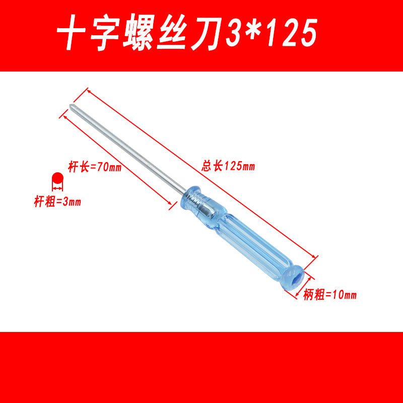 Mini Phillips screwdriver with crystal clear handle, mini flathead screwdriver, toy screwdriver tool