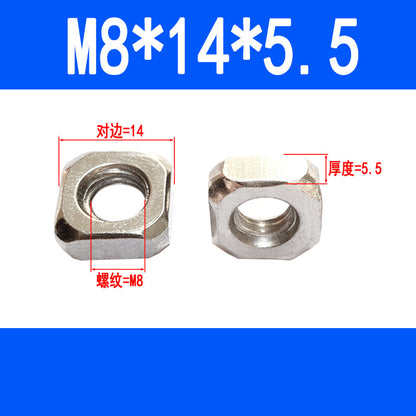 Square nuts, square-shaped nuts, aluminum profile accessories, screw caps M4 M5 M6 M8 M10