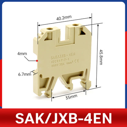 SAK2.5EN/6/10/25/35 Terminal Block JXB-2.5EN Pure Copper Rail Type D-SAK Bracket