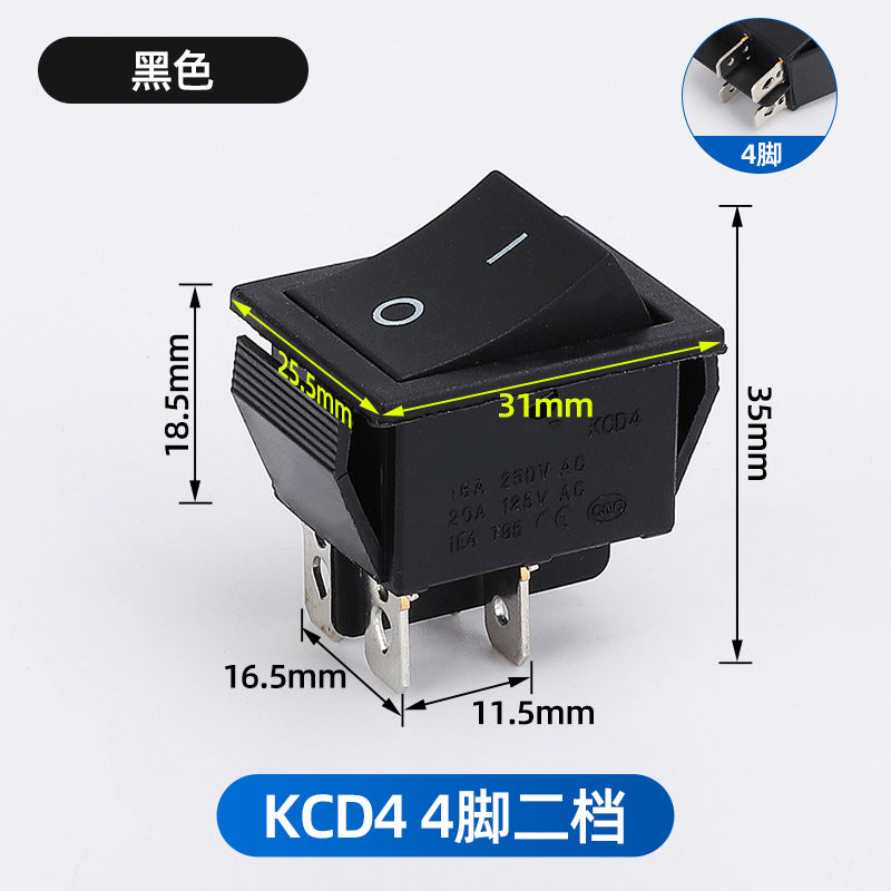 KCD1 push-button power switch, rocker switch, 234 rocker switch, two-pin, four-pin, six-pin, two-position, three-position rocker switch.