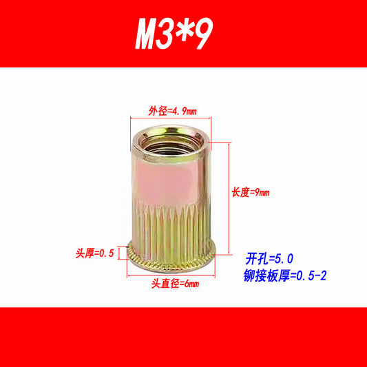 Small head rivet nut, countersunk head rivet nut, rivet nut with vertical groove, rivet nut M3 M4 M5 M6 M8 M10 M12