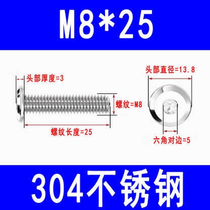 201/304 Stainless Steel Beveled Hex Socket Head Screws, Flat Head Hex Socket Furniture Screws M3 M4 M5 M6 M8