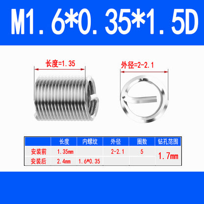 304 Stainless Steel Wire Thread Inserts, Screw Inserts, Threaded Inserts, Thread Protectors M1.6 M2 M2.5 M3 M4 M5 M6 M8 M10
