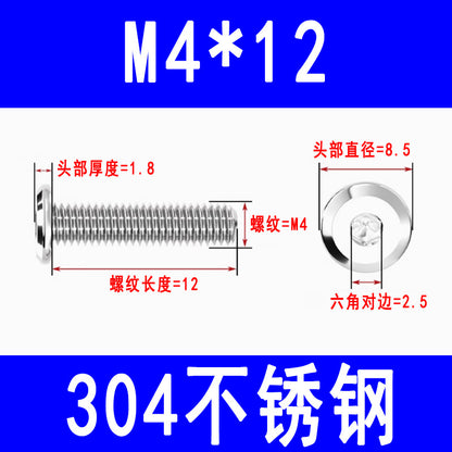201/304 Stainless Steel Beveled Hex Socket Head Screws, Flat Head Hex Socket Furniture Screws M3 M4 M5 M6 M8