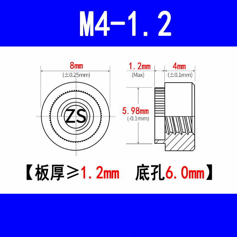 304 Stainless Steel Expansion Rivet Nut, Pressure Plate Nut, Speared Flanged Nut, Expansion Rivet Step Nut, M3, M4, M5, M6, M8