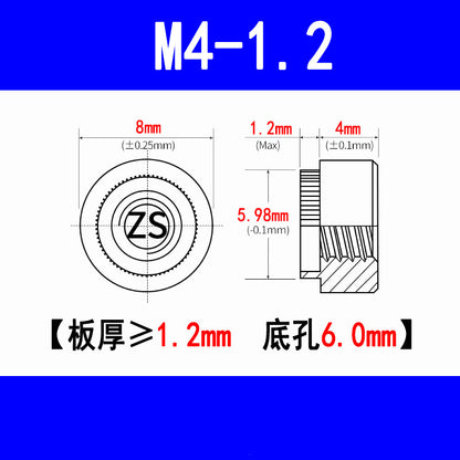 304 Stainless Steel Expansion Rivet Nut, Pressure Plate Nut, Speared Flanged Nut, Expansion Rivet Step Nut, M3, M4, M5, M6, M8