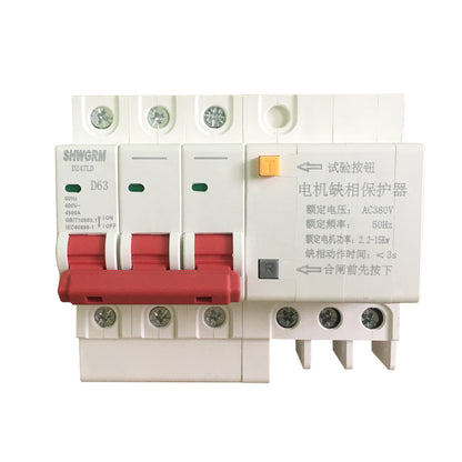 Small three-phase 380V fan/submersible pump motor phase loss protector, short circuit and phase breakage protection switch 63A32A