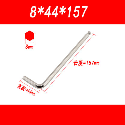 Medium-length ball-end hex wrench, L-shaped hex key, hexagonal wrench, 1.5-2-3-4-5-6mm