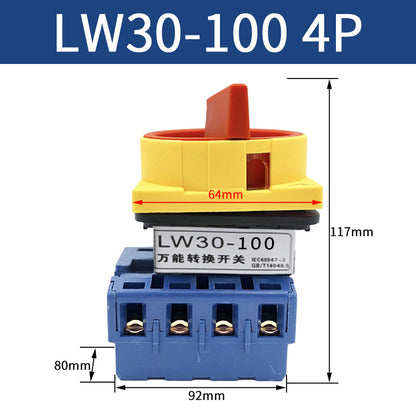 Universal transfer switch LW30-25A, load circuit breaker SJD11-32, three-phase load power disconnection rotation.