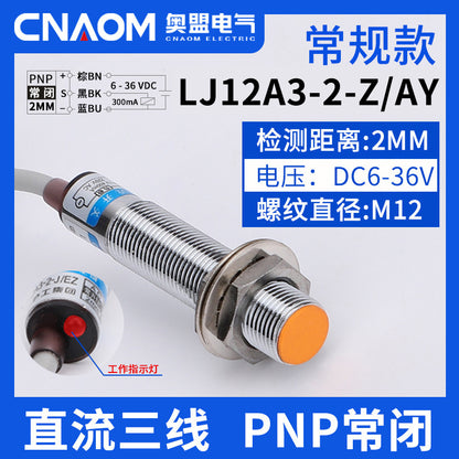 LJ12A3-4-Z/BX proximity switch, EX sensor probe, three-wire NPN normally open inductive switch, M12
