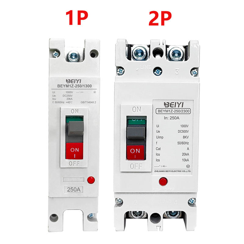 DC molded case circuit breaker 500V 1000VDC 1P 2P 100~250A photovoltaic DC circuit breaker MCCB