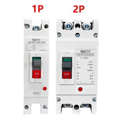 DC molded case circuit breaker 500V 1000VDC 1P 2P 100~250A photovoltaic DC circuit breaker MCCB