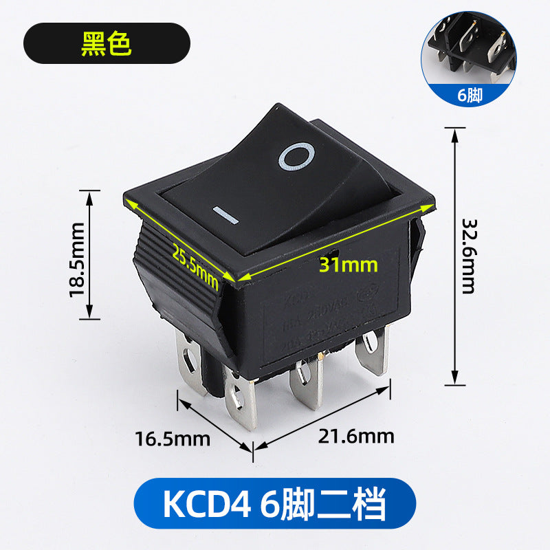 KCD1 push-button power switch, rocker switch, 234 rocker switch, two-pin, four-pin, six-pin, two-position, three-position rocker switch.