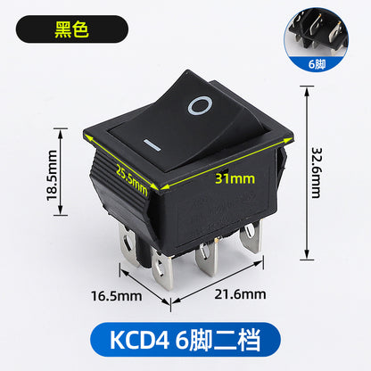 KCD1 push-button power switch, rocker switch, 234 rocker switch, two-pin, four-pin, six-pin, two-position, three-position rocker switch.