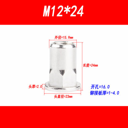 304 Stainless Steel Flat Head Semi-Hexagonal Rivet Nuts, Rivet Seals, Rivet Threads, Rivet Nuts, Rivet Thread ...
