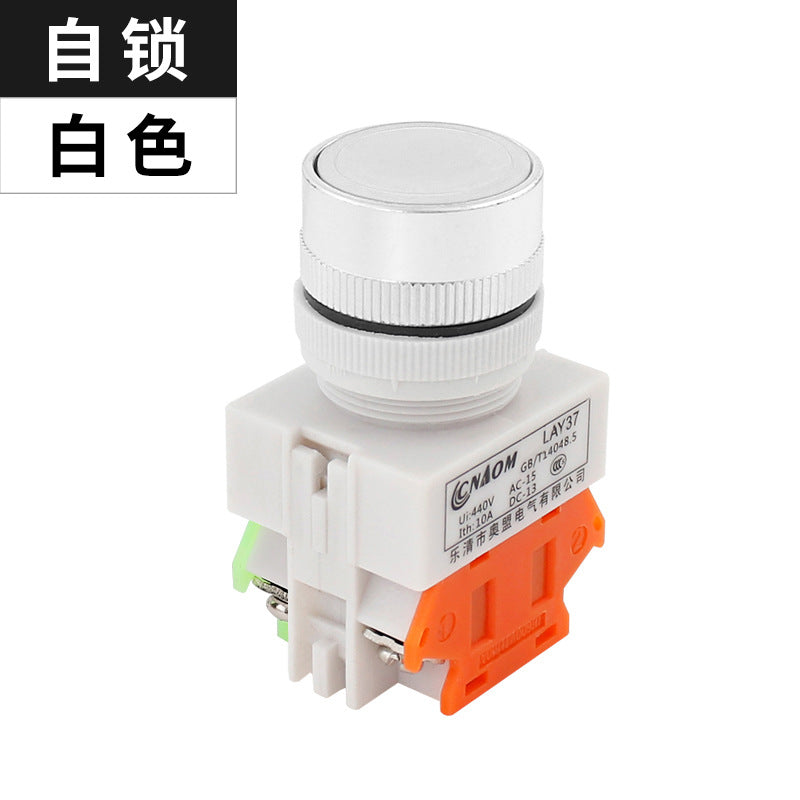 Self-reset switch LAY37-11BN(Y090), flat-head push button, without lock, §¶22MM, one on, one off.