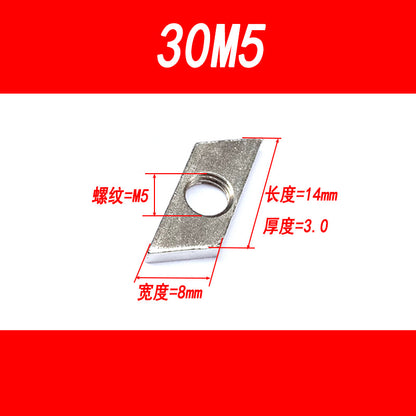 Diamond-shaped nuts and bolts, national standard industrial aluminum profile accessories, square nuts 3030/4040 M4 M5 M6 M8
