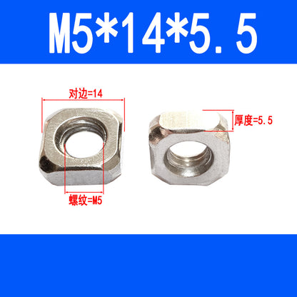 Square nuts, square-shaped nuts, aluminum profile accessories, screw caps M4 M5 M6 M8 M10