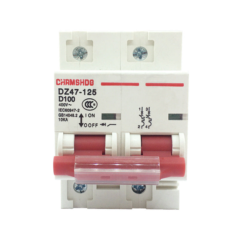 DZ47-125 80A/100A/125A Circuit Breaker Air Switch 1P/2P/3P High Power Miniature Circuit Breaker