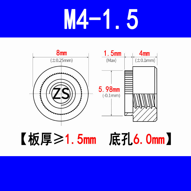 304 Stainless Steel Expansion Rivet Nut, Pressure Plate Nut, Speared Flanged Nut, Expansion Rivet Step Nut, M3, M4, M5, M6, M8
