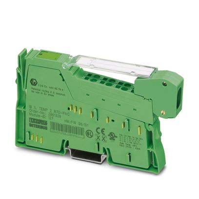 PHOENIX CONTACT/Phoenix IB analog module Inline, temperature measurement module, analog RTD inputs: 2, connection system: 2, 3, 4 wires, local bus transmission rate: 500 kBit/s, protection level: IP20, including Inline connector and identification area