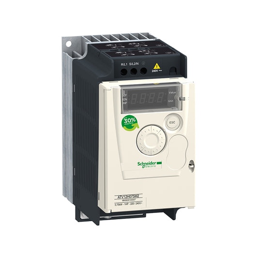 Schneider/Schneider Electric ATV12 universal inverter 0.75kW, 1hp, 200-240V, single phase, with heat sink